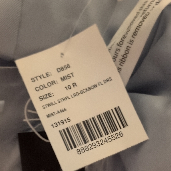 NWT Alfred Sung Column Maxi Dress Bow On Back Mist Blue Size 10 - Picture 5 of 12